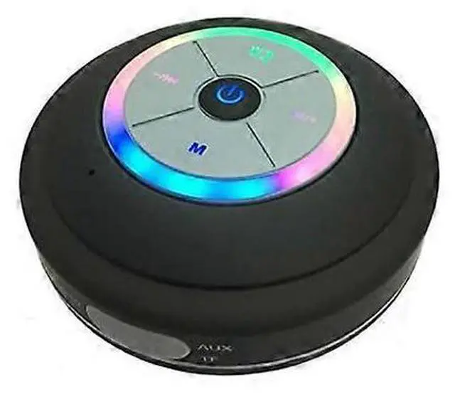 Main image of Ecocleanpath Black LED Bluetooth Shower Speaker with Suction Cup, Waterproof Built-in Mic for Bath & Outdoor