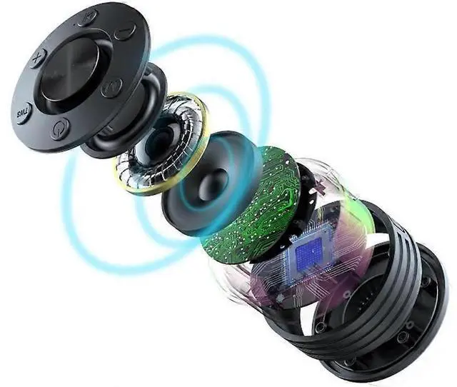 Alt view image 2 of 5 - Ecocleanpath IPX7 Waterproof Bluetooth Speaker with LED Lights & Suction Cup, Portable Mini Speaker for Party, Travel, Beach (Black)