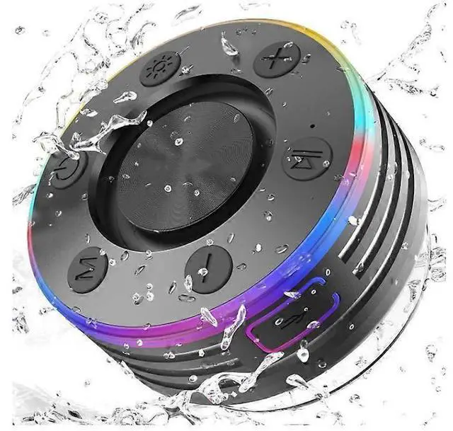 Main image of Ecocleanpath IPX7 Waterproof Bluetooth Speaker with LED Lights & Suction Cup, Portable Mini Speaker for Party, Travel, Beach (Black)
