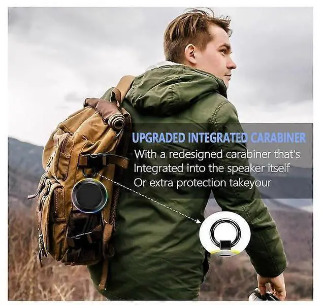 Alt view image 4 of 5 - Ecocleanpath IPX7 Waterproof Bluetooth Speaker with LED Lights, FM Radio, Suction Cup, 10W Stereo Sound - Blue