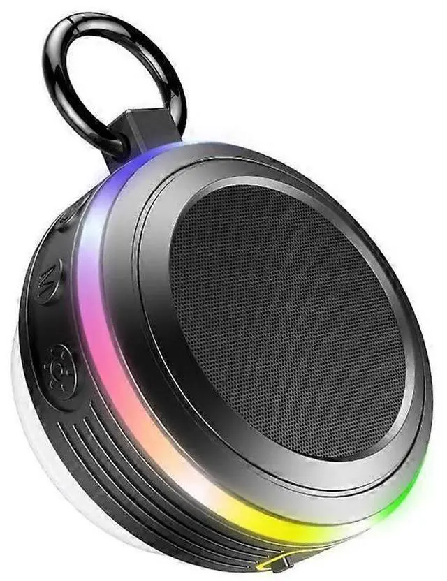 Main image of Ecocleanpath T9 Portable Bluetooth Speaker with Light Show, IPX7 Waterproof, FM Radio & Microphone, Black