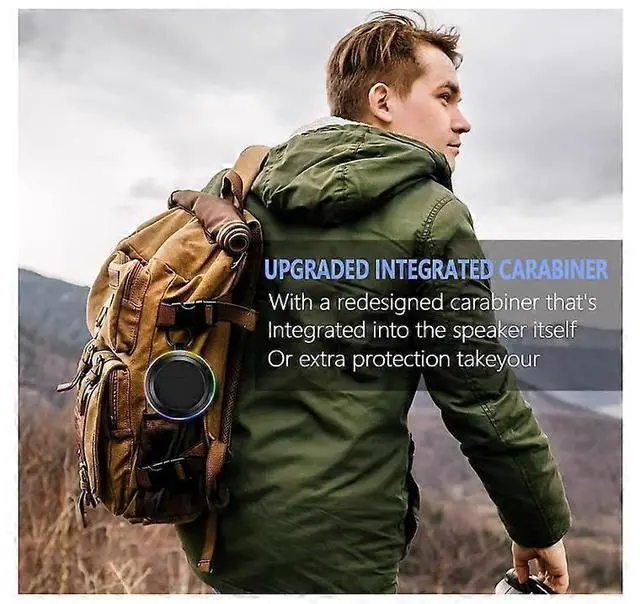 Alt view image 4 of 5 - Ecocleanpath T9 Portable Bluetooth Speaker with Light Show, IPX7 Waterproof, FM Radio & Microphone, Black