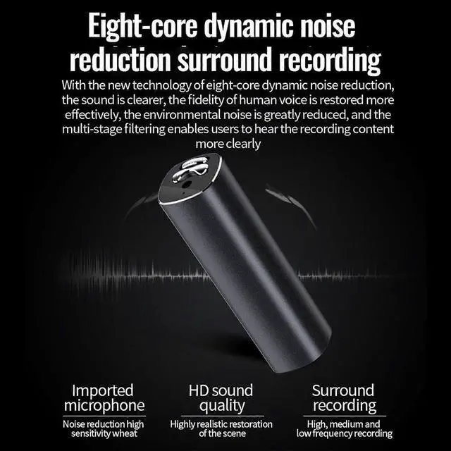 Alt view image 2 of 5 - Ecocleanpath 16GB Magnetic MP3 Player Recorder with HD Noise Reduction & Voice Activation, Includes Earphones (Black)