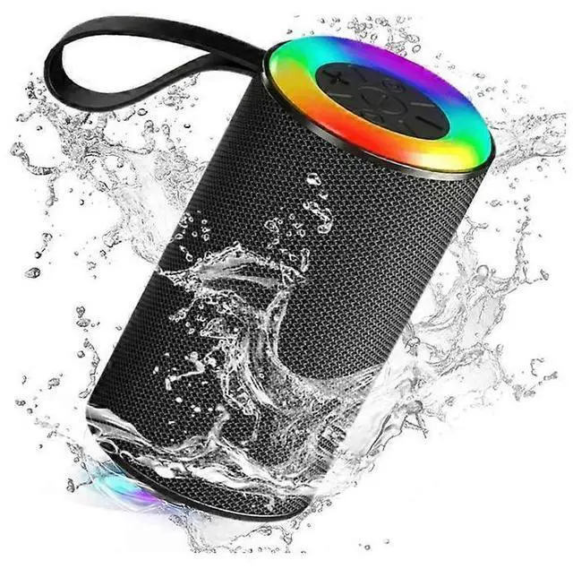 Main image of Ecocleanpath Black Bluetooth Speaker with IPX5 Waterproof, TWS Dual Pairing, RGB Lights & Built-in Mic