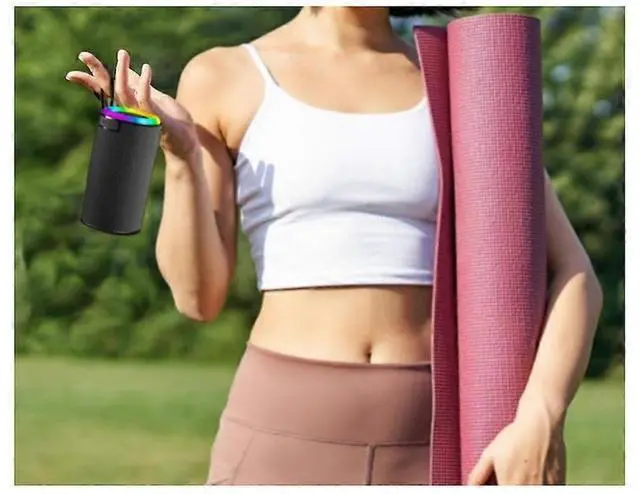 Alt view image 3 of 5 - Ecocleanpath Black Bluetooth Speaker with IPX5 Waterproof, TWS Dual Pairing, RGB Lights & Built-in Mic