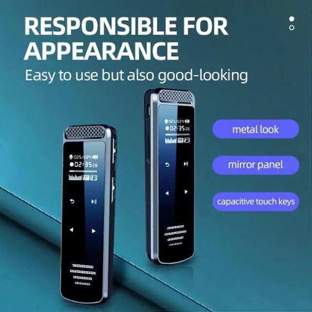 Alt view image 2 of 5 - Ecocleanpath Professional Digital Voice Recorder 8GB, HD Noise Reduction & Voice Activated for Lectures, Meetings, Interviews (Black)