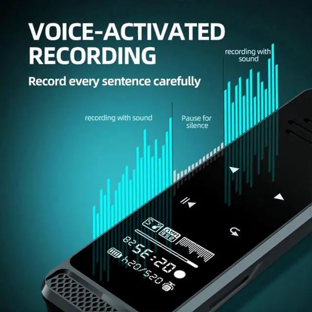Alt view image 3 of 5 - Ecocleanpath Professional Digital Voice Recorder 8GB, HD Noise Reduction & Voice Activated for Lectures, Meetings, Interviews (Black)