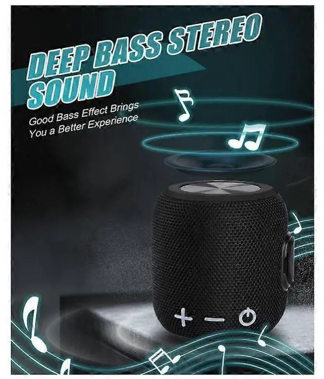 Alt view image 2 of 4 - Ecocleanpath 10W Mini Portable Bluetooth Speaker, 20H Playtime, IPX67 Waterproof, Wireless Stereo Pairing (Black)