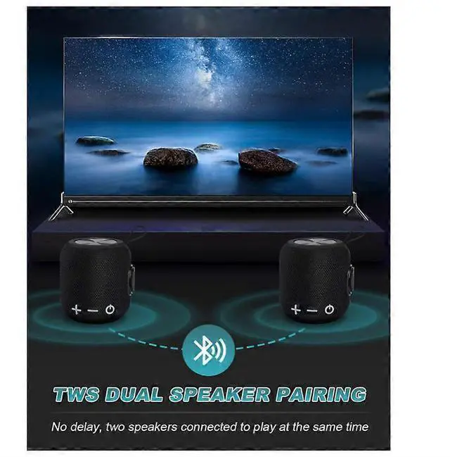 Alt view image 4 of 4 - Ecocleanpath 10W Mini Portable Bluetooth Speaker, 20H Playtime, IPX67 Waterproof, Wireless Stereo Pairing (Black)