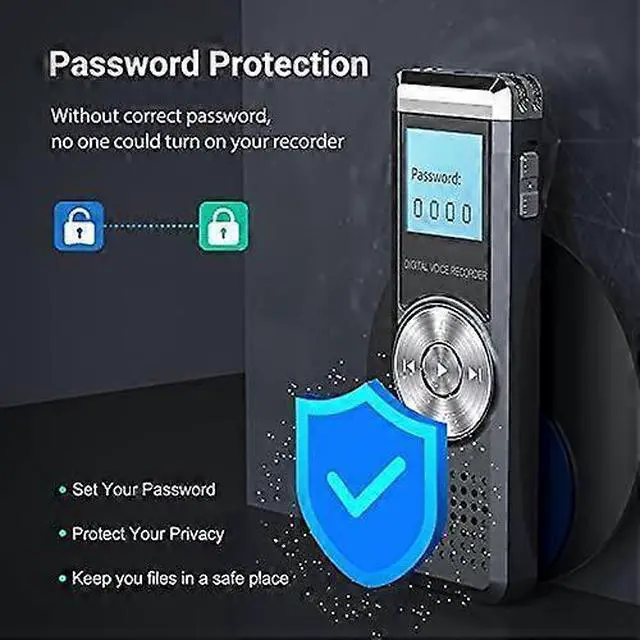 Alt view image 2 of 5 - Ecocleanpath 64GB Grey Voice Activated MP3 Recorder - Portable Digital Audio Recorder for Lectures & Meetings