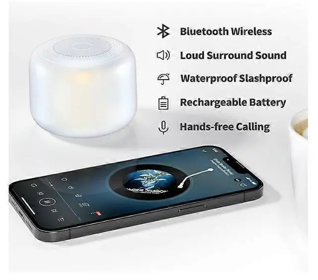 Alt view image 2 of 5 - Ecocleanpath Portable Bluetooth Speaker 5.0, 15H Playtime, IPX5 Waterproof, Loud Stereo Sound with Bass (White)