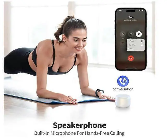 Alt view image 4 of 5 - Ecocleanpath Portable Bluetooth Speaker 5.0, 15H Playtime, IPX5 Waterproof, Loud Stereo Sound with Bass (White)