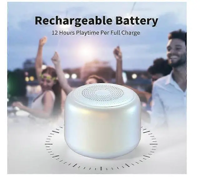 Alt view image 5 of 5 - Ecocleanpath Portable Bluetooth Speaker 5.0, 15H Playtime, IPX5 Waterproof, Loud Stereo Sound with Bass (White)