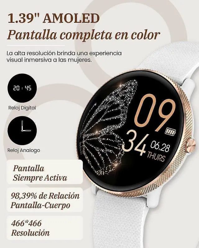 Alt view image 3 of 5 - Ecocleanpath Women's Smart Watch with Call Function, 1.39" Heart Rate & SpO2 Monitor, 120+ Sports Modes, IP68 Waterproof