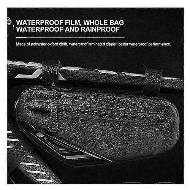 Alt view image 2 of 5 - Ecocleanpath Large Waterproof Bike Frame Bag, Triangle Pouch & Phone Holder, Black Cycling Accessory
