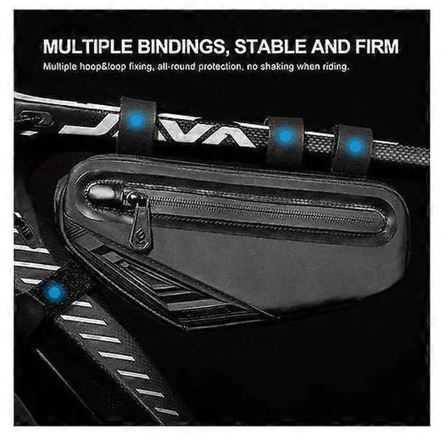 Alt view image 5 of 5 - Ecocleanpath Large Waterproof Bike Frame Bag, Triangle Pouch & Phone Holder, Black Cycling Accessory