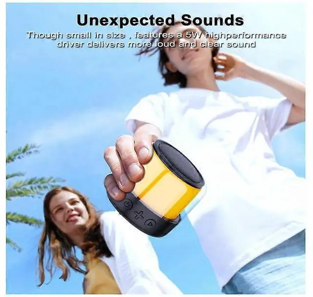 Alt view image 4 of 5 - Ecocleanpath Mini Bluetooth Speaker with 11-Color LED Lights, Dual Pairing Portable Wireless Speaker for Home & Outdoor (Black)