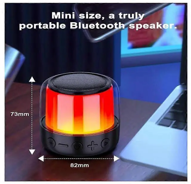 Alt view image 5 of 5 - Ecocleanpath Mini Bluetooth Speaker with 11-Color LED Lights, Dual Pairing Portable Wireless Speaker for Home & Outdoor (Black)