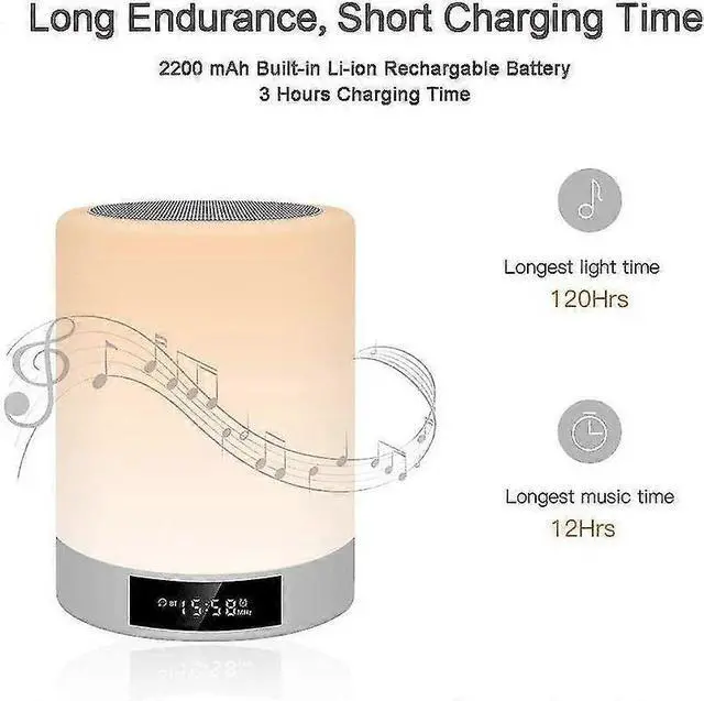 Alt view image 3 of 5 - Ecocleanpath A60805H1 5-in-1 Bluetooth Speaker with LED Light, FM Radio, Alarm & Charging