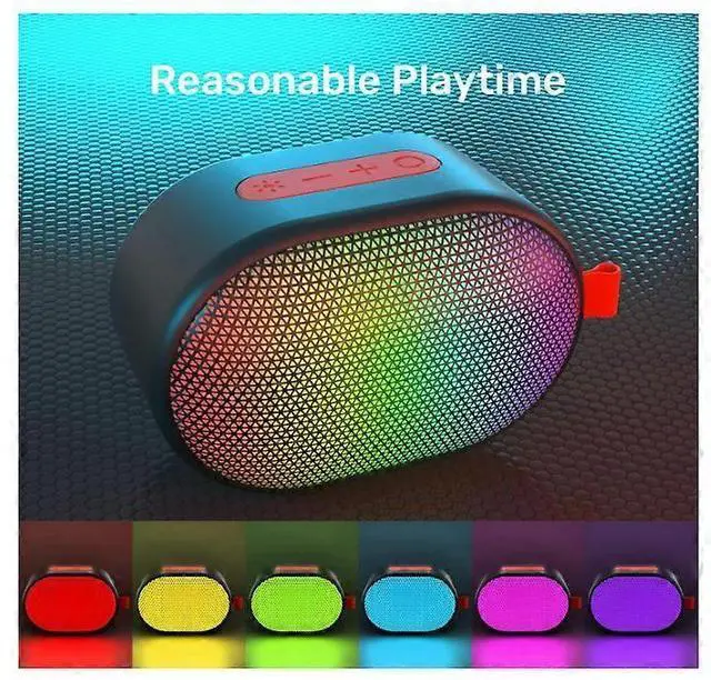 Alt view image 4 of 5 - Ecocleanpath D68K Portable Bluetooth Speaker with RGB Lights, 5W HD Sound, Waterproof, TWS Pairing (Gray)