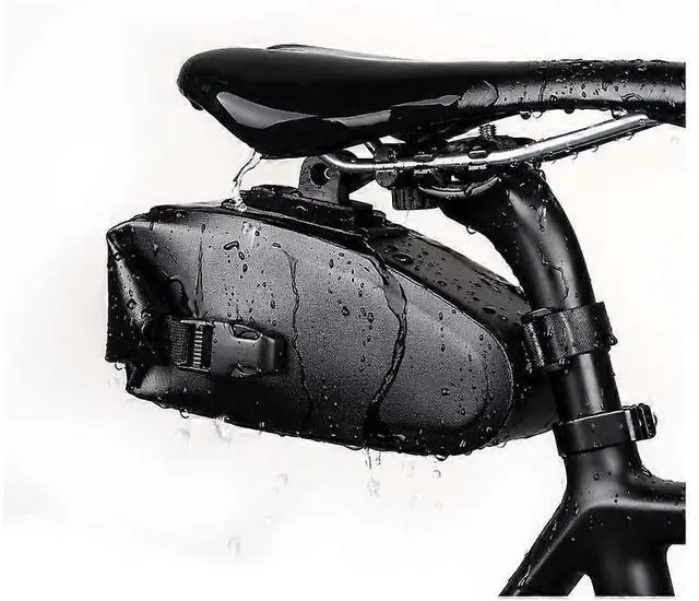 Main image of Ecocleanpath 1.2L Waterproof Bike Seat Bag - Black Cycling Storage for Mountain & Road Bikes