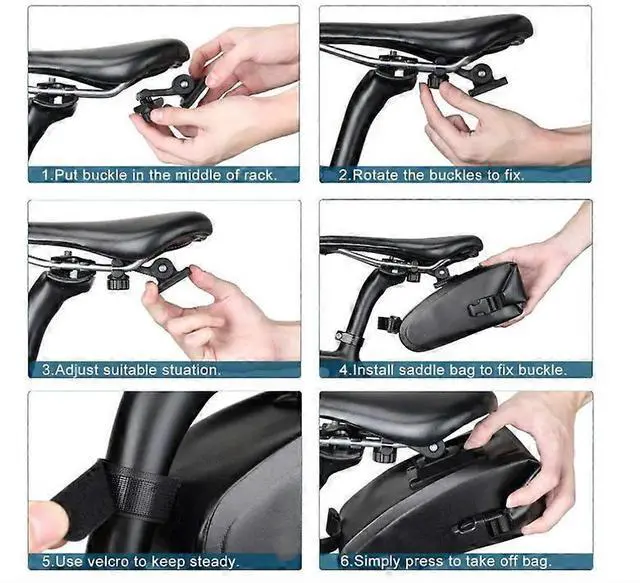 Alt view image 5 of 5 - Ecocleanpath 1.2L Waterproof Bike Seat Bag - Black Cycling Storage for Mountain & Road Bikes