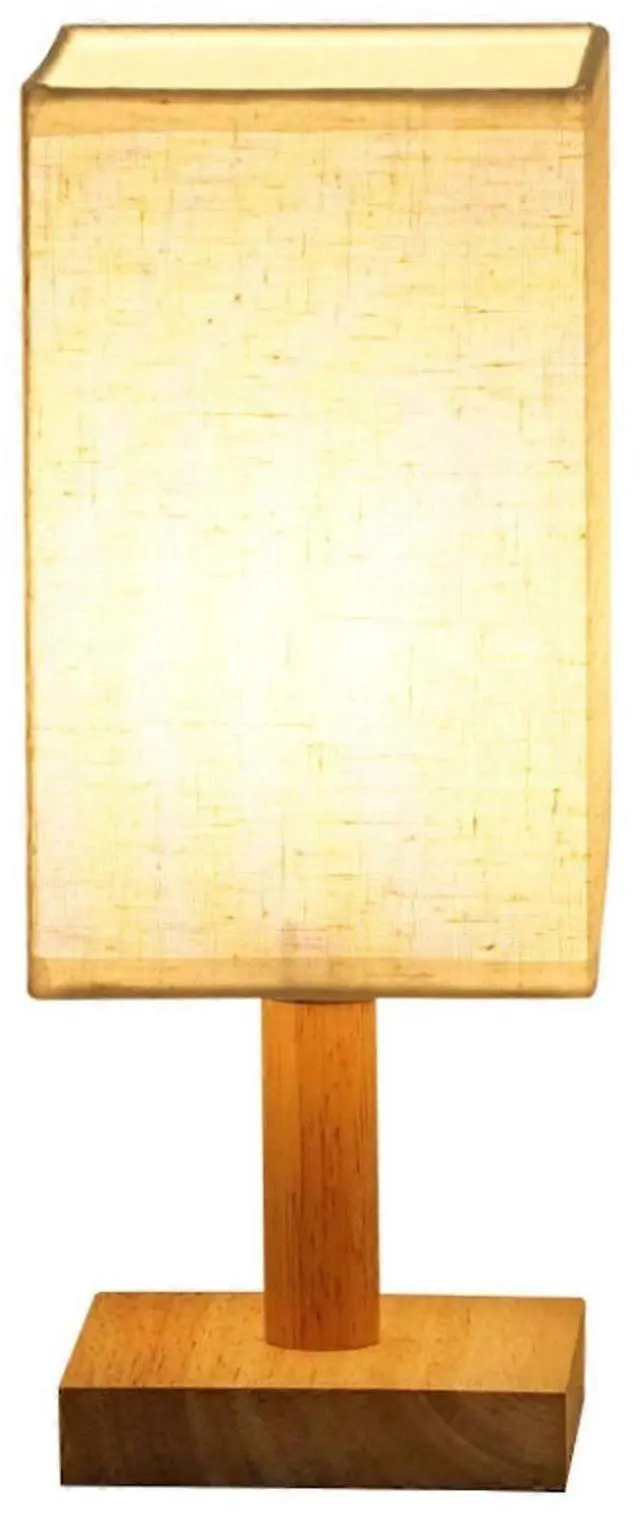 Main image of Ecocleanpath Square Fabric LED Table Lamp - Yellow Night Stand Light for Bedroom, Study & Living Room