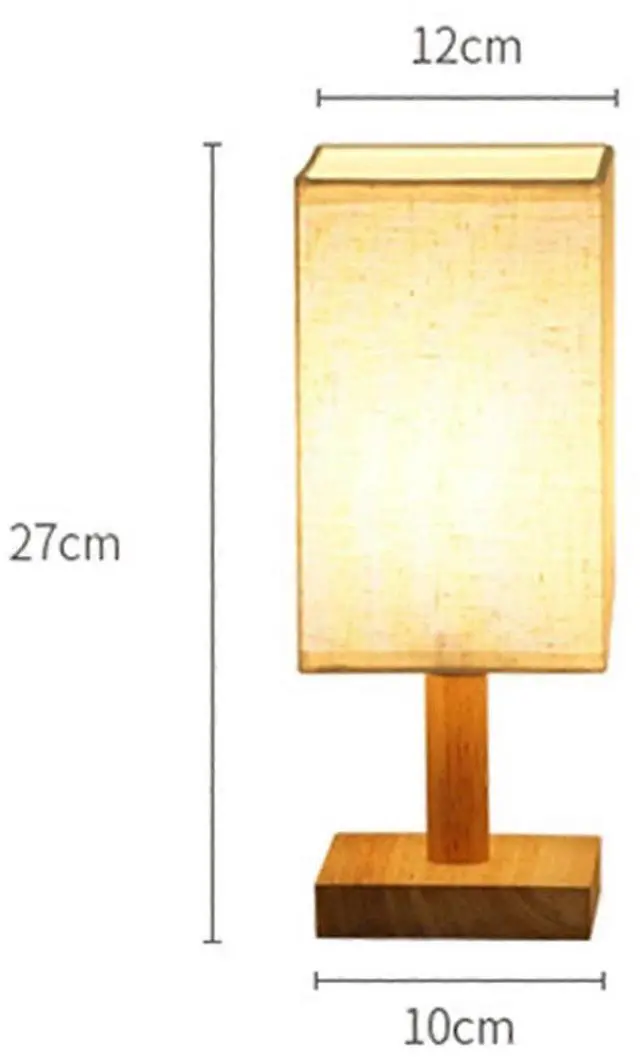 Alt view image 2 of 5 - Ecocleanpath Square Fabric LED Table Lamp - Yellow Night Stand Light for Bedroom, Study & Living Room