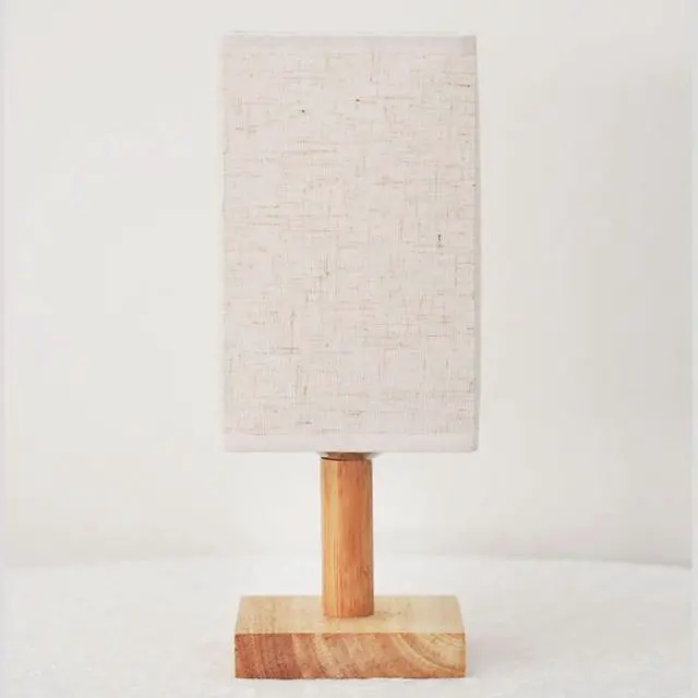 Alt view image 3 of 5 - Ecocleanpath Square Fabric LED Table Lamp - Yellow Night Stand Light for Bedroom, Study & Living Room