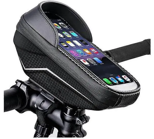 Main image of Ecocleanpath Waterproof Bike Frame Bag with TPU Touchscreen & Headphone Hole, Fits Phones Up to 6.8 Inch (Black)