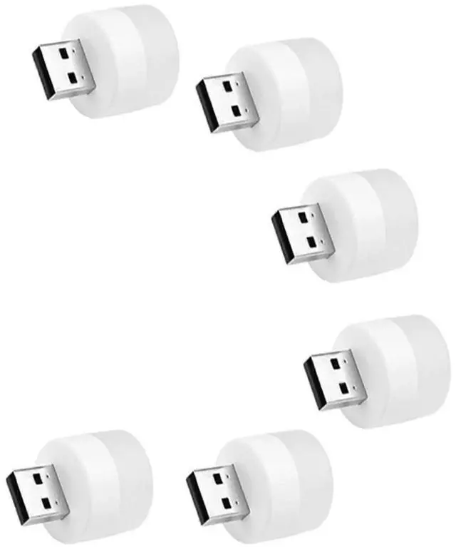 Main image of Ecocleanpath 6-Pack USB LED Night Light, Warm White Plug-in Mini Bulb for Bedroom, Bathroom, Hallway