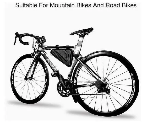 Alt view image 2 of 5 - Ecocleanpath Waterproof Bike Frame Bag, Front Tube Handlebar Storage for Phones & Gear, Black