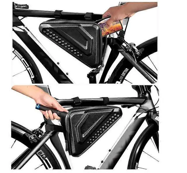Alt view image 4 of 5 - Ecocleanpath Waterproof Bike Frame Bag, Front Tube Handlebar Storage for Phones & Gear, Black