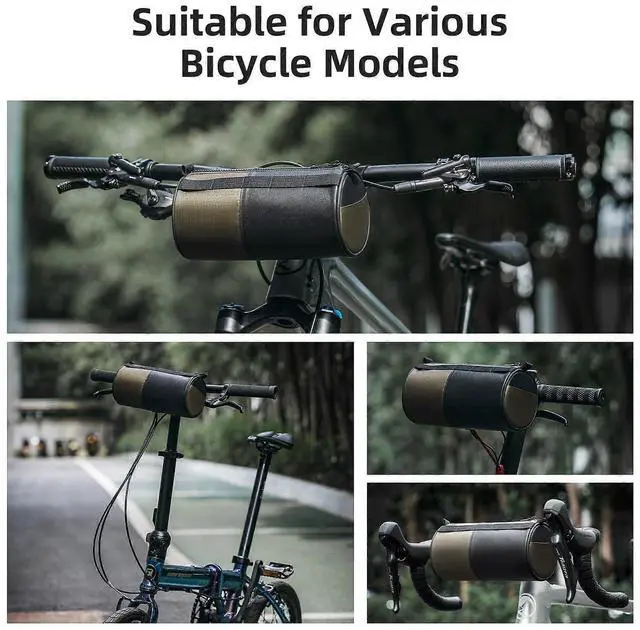 Alt view image 4 of 5 - Ecocleanpath 1.7L Bike Handlebar Bag with Shoulder Strap - Reflective, Universal Fit for Road/Mountain/Gravel Bikes (Black)