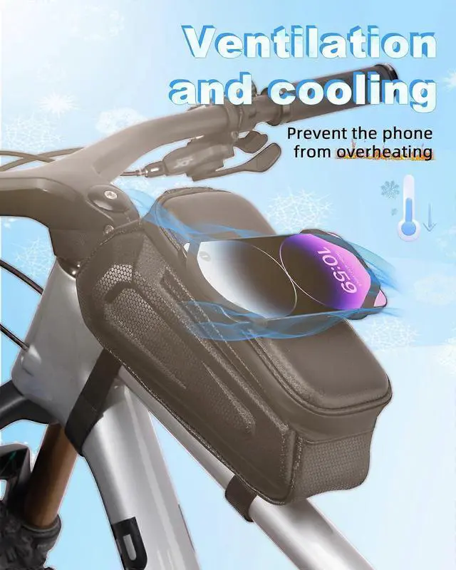 Alt view image 4 of 5 - Ecocleanpath 360° Rotatable Phone Holder Bike Frame Bag, Waterproof Top Tube Pouch for Mountain/Road/E-Bikes