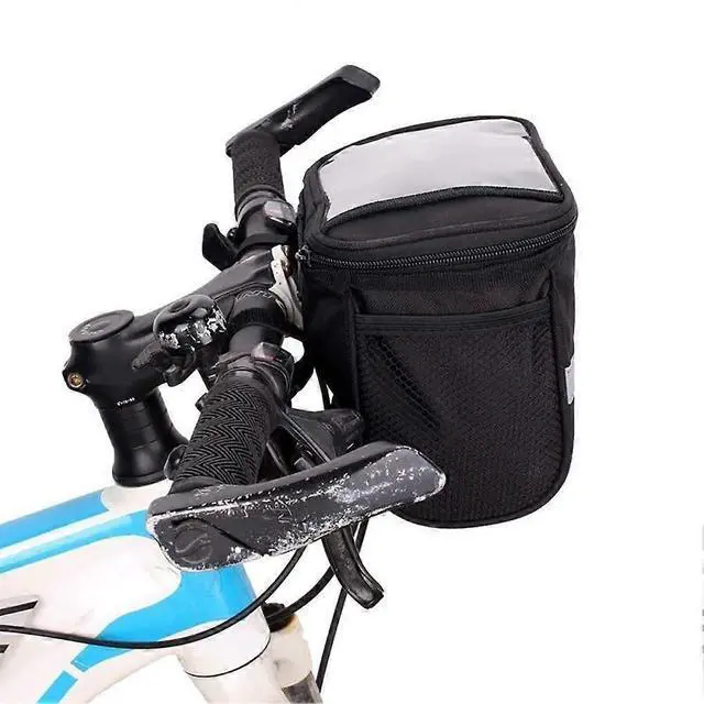 Alt view image 2 of 5 - Ecocleanpath Large Waterproof Bike Handlebar Bag, 840D Polyester Cycling Pouch for Road & Mountain Bikes (Black)