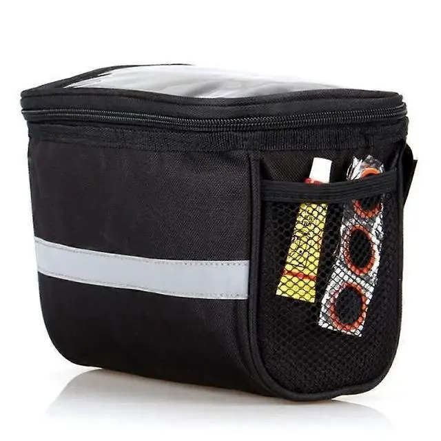 Alt view image 4 of 5 - Ecocleanpath Large Waterproof Bike Handlebar Bag, 840D Polyester Cycling Pouch for Road & Mountain Bikes (Black)