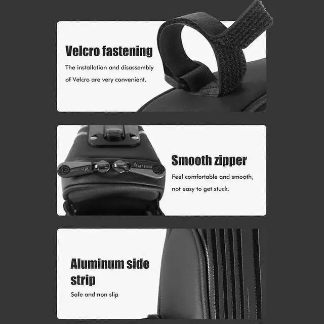 Alt view image 5 of 5 - Ecocleanpath Waterproof Bike Saddle Bag with Bottle Holder & Reflective Strip - Black MTB BMX Road Bike Storage