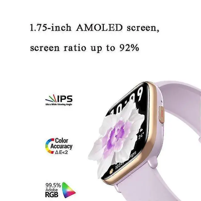 Alt view image 2 of 5 - Ecocleanpath Women's Smart Watch with Blood Pressure & Heart Rate Monitor, 1.75" AMOLED Display, Bluetooth Calling