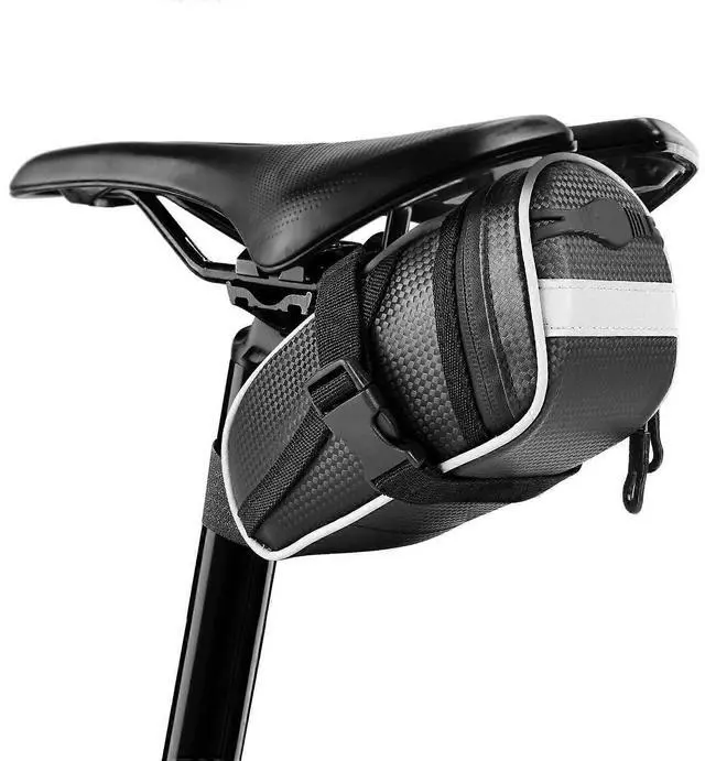 Main image of Ecocleanpath Waterproof Bike Saddle Bag, 1L Under Seat Storage with Reflective Straps, Black
