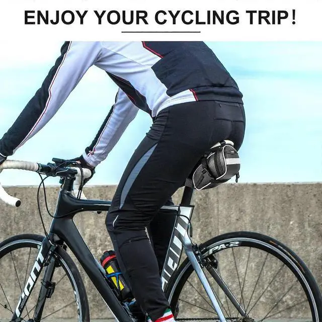 Alt view image 5 of 5 - Ecocleanpath Waterproof Bike Saddle Bag, 1L Under Seat Storage with Reflective Straps, Black