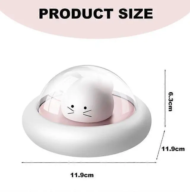 Alt view image 2 of 5 - Ecocleanpath Rechargeable Mouse Night Light for Kids - 3 Brightness Levels, 20-Min Timer, Pink LED Nursery Lamp
