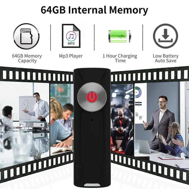 Alt view image 2 of 5 - Ecocleanpath Voice Recorder & MP3 Player with Bluetooth, Noise Reduction, Type-C OTG for Meetings & Music