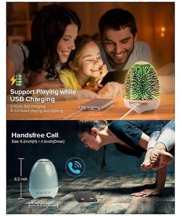 Alt view image 5 of 5 - Ecocleanpath 3D Galaxy Bluetooth Speaker Night Light, Dimmable RGB 7-Color Touch Control, Rechargeable Table Lamp