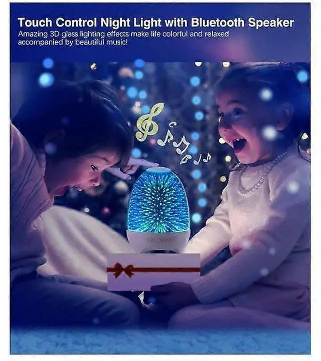 Alt view image 2 of 5 - Ecocleanpath 3D Galaxy Bluetooth Speaker Night Light, Dimmable RGB 7-Color Touch Control, Rechargeable Table Lamp