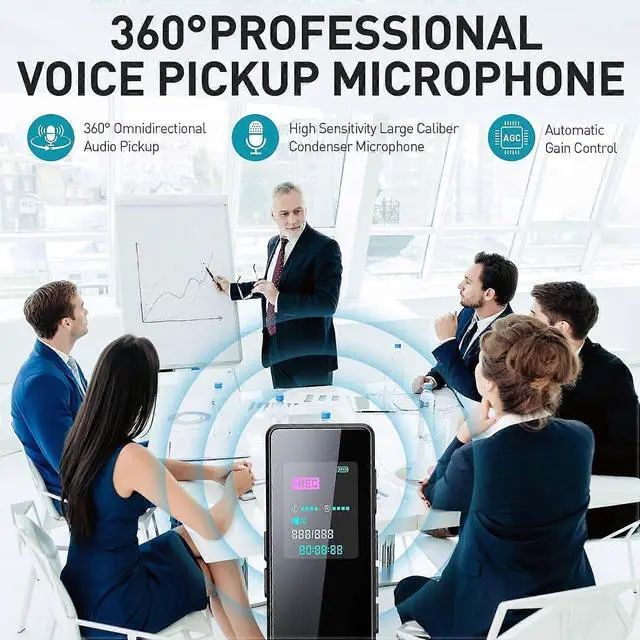 Alt view image 4 of 5 - Ecocleanpath Digital Voice Recorder with Noise Reduction, 20H Battery, MP3 Player for Lectures & Meetings [Black]