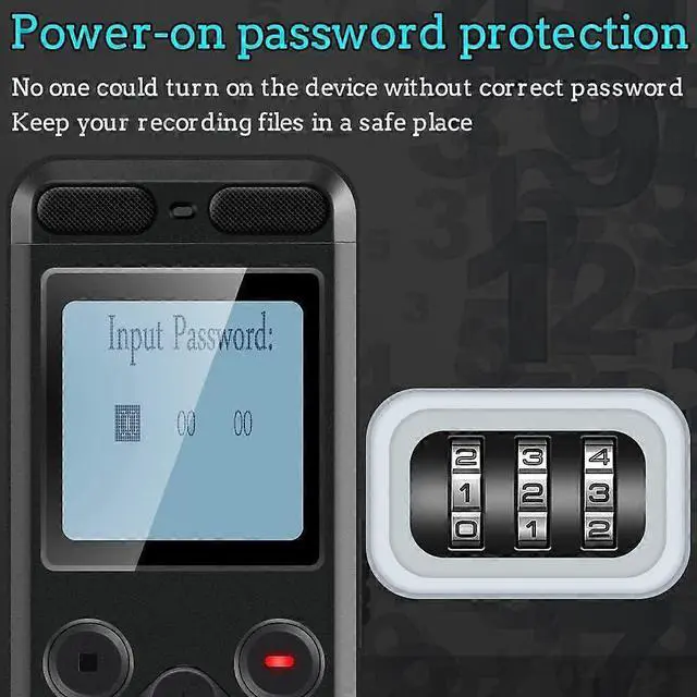 Alt view image 5 of 5 - Ecocleanpath 8GB Voice Activated Recorder with 72GB Memory, Password Lock & Playback Control for Lectures/Meetings - Black
