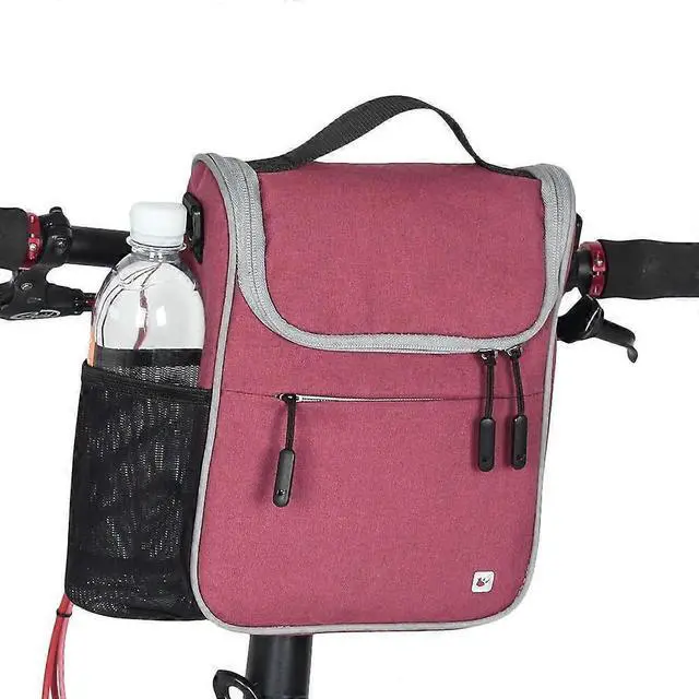 Main image of Ecocleanpath Red Bike Handlebar Bag, 2-in-1 Convertible Frame Bag with Shoulder Strap for Cycling