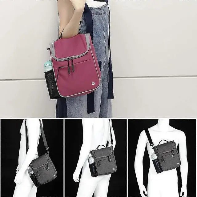 Alt view image 4 of 5 - Ecocleanpath Red Bike Handlebar Bag, 2-in-1 Convertible Frame Bag with Shoulder Strap for Cycling