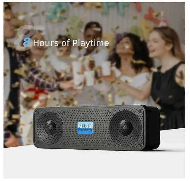 Alt view image 5 of 5 - Ecocleanpath 5W Portable Bluetooth Speaker with FM Radio, AUX/TF, 8H Playtime - Black